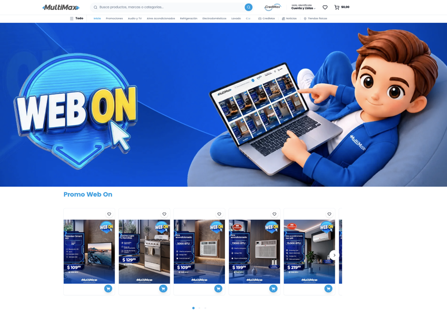 Multimax storefront, the electronics retailer this delivery integration was built for
